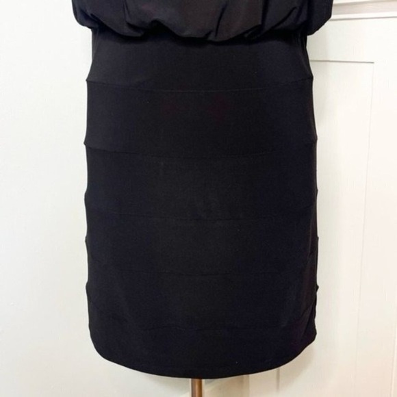 Cachet Black Beaded Neckline Open Back Formal Sheath Dress Medium - Picture 6 of 10